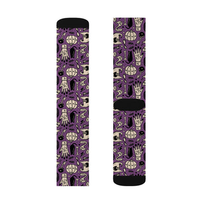 Mystical Patterned Socks, Unique Gift for Occult Lovers, Halloween Accessories, Cozy Footwear, Spooky Vibe