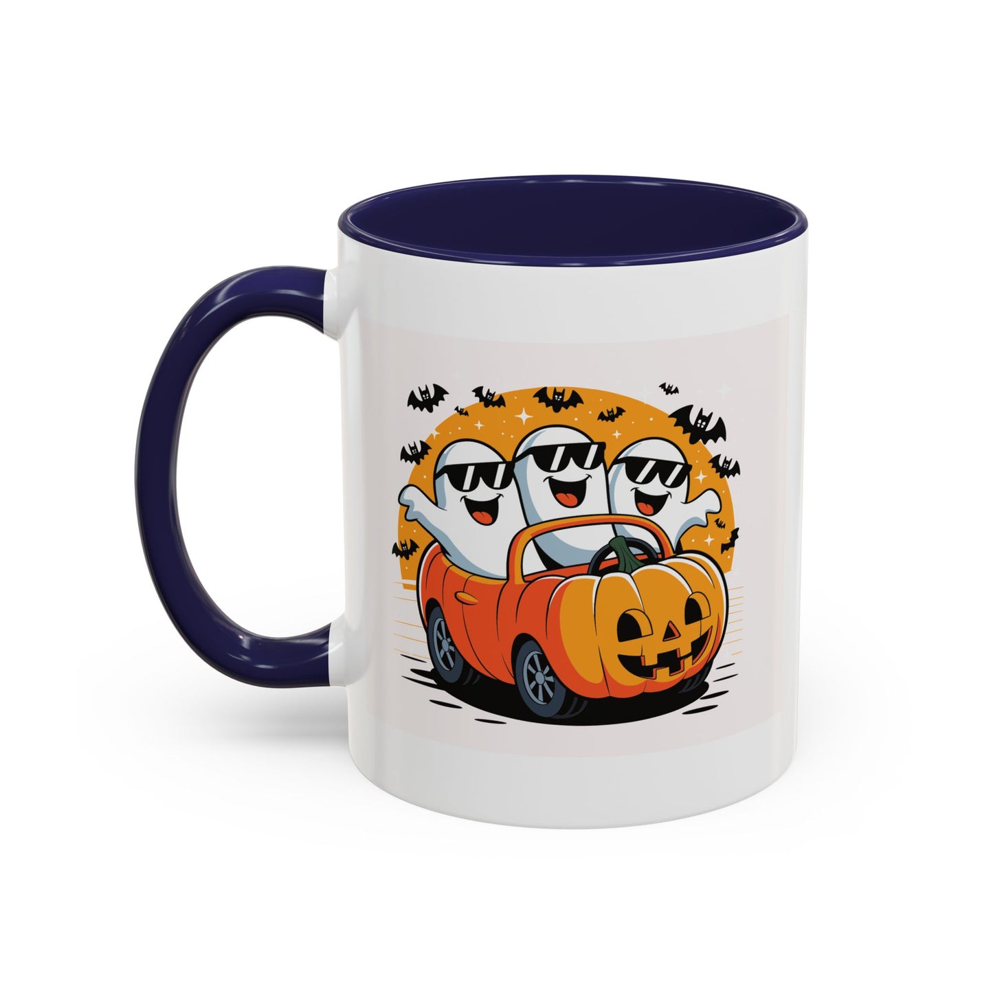 Halloween Ghost Car Coffee Mug, Spooky Mug for Fall, Pumpkin Spice Coffee Cup, Halloween Theme Drinkware, Funny Ghost Mug