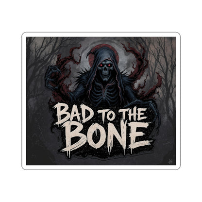Bad to the Bone Die-Cut Stickers | Edgy Skull Decor, Laptop Decorations, Halloween Party Favors, Punk Aesthetic Accessories, Gift Stickers