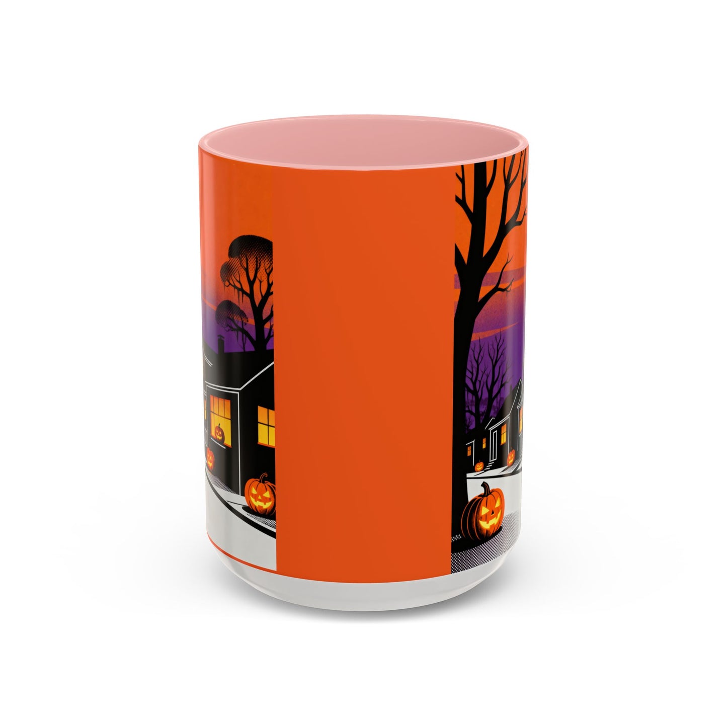 Halloween-Themed Accent Coffee Mug, Spooky Autumn Decor, Pumpkin Coffee Cup, Fall Gift, October Celebration
