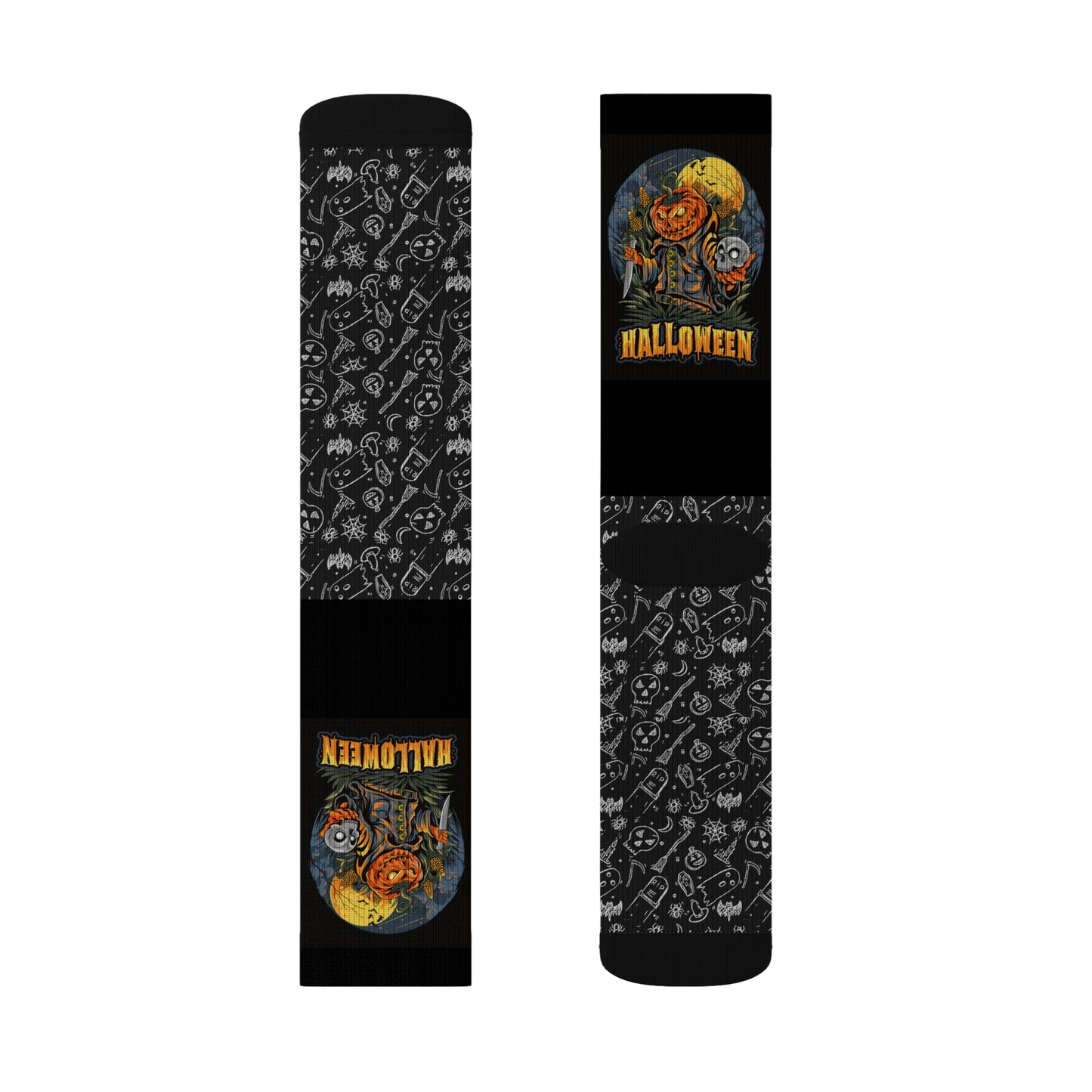Halloween Themed Sublimation Socks for Spooky Vibes, Perfect for Costume Parties, Trick or Treat, Gift for Horror Fans