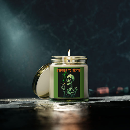 Spooky Scented Candle - 'Stoned to Death', Halloween Decor, Gift for Adults, Home Fragrance, Party Favor, Relaxation