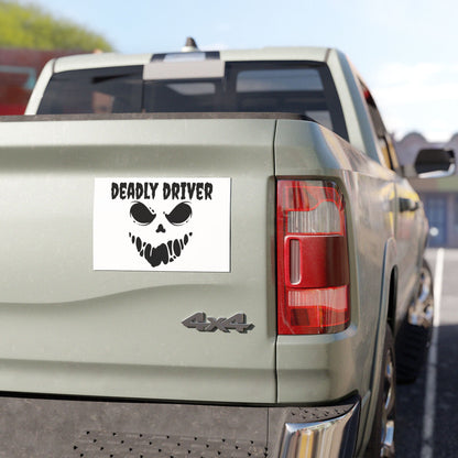 Deadly Driver Car Magnet - Funny Auto Decor, Road Trip Gift, Car Accessory, Halloween Decoration, Driver Humor