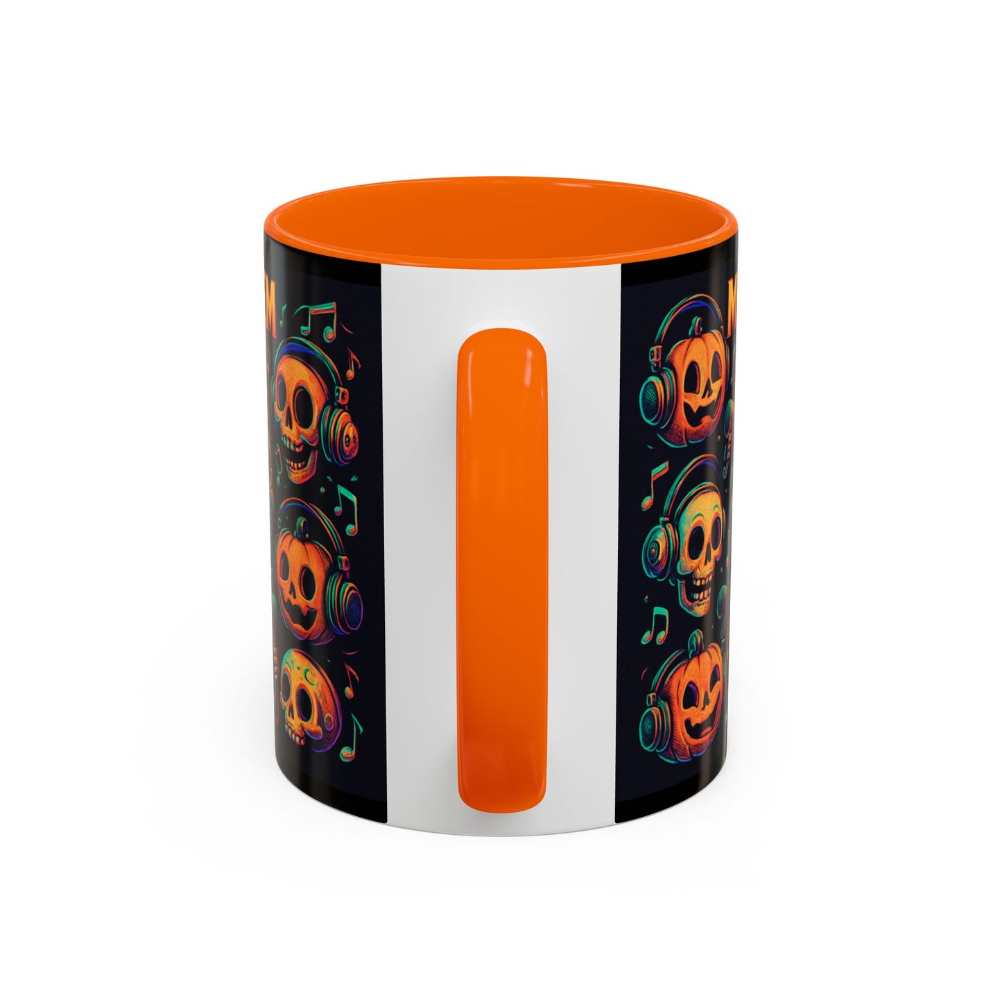 Halloween Skull Coffee Mug, Spooky Decor, Gift for Music Lovers, Pumpkin Head Mug, Halloween Party Favor