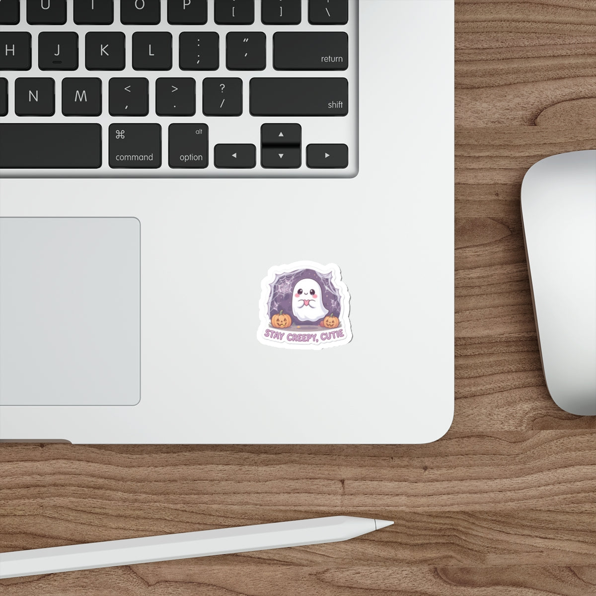 Cute Halloween Ghost Die-Cut Stickers, Stay Creepy Cutie, Laptop Decals, Holiday Decorations, Gift for Spooky Season