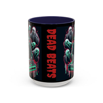 Gothic Coffee Mug, Spooky Mug, Halloween Gift, Ghost-Themed Drinkware, DJ Skull Mug, Music Lover’s Mug