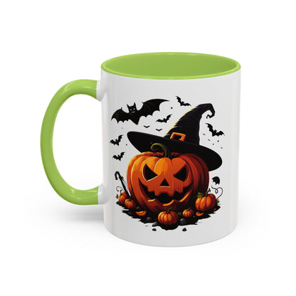 Halloween Pumpkin Accent Coffee Mug – Perfect for Fall, Autumn, Spooky Season, Gift for Coffee Lovers, Home Decor