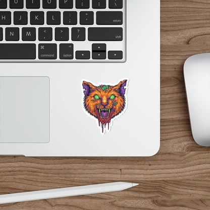 Vibrant Cat Die-Cut Stickers | Spooky Decor, Laptop Stickers, Halloween, Pet Lovers, Artistic Gift Ideas