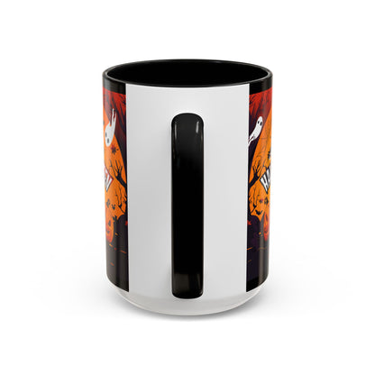 Spooky Halloween Coffee Mug - Perfect for Ghost Lovers and Fall Celebrations, Halloween Decor, Gift, Pumpkin Spice Season, Black Accent Mug