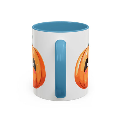 Cute Pumpkin Accent Coffee Mug for Fall, Halloween Decor, Gift for Coffee Lovers, Autumn Kitchenware, Seasonal Drinkware