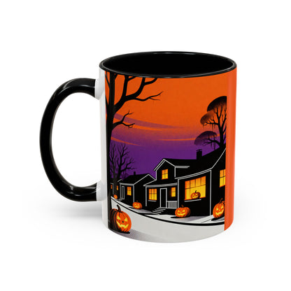Halloween-Themed Accent Coffee Mug, Spooky Autumn Decor, Pumpkin Coffee Cup, Fall Gift, October Celebration