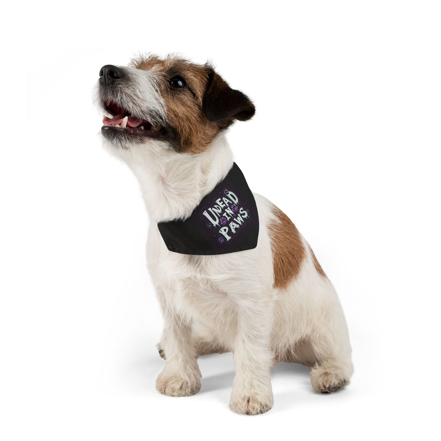 Undead in Paws Pet Bandana, Spooky Dog Accessory, Halloween Pet Costume, Adjustable Dog Collar Scarf, Fun Pet Fashion