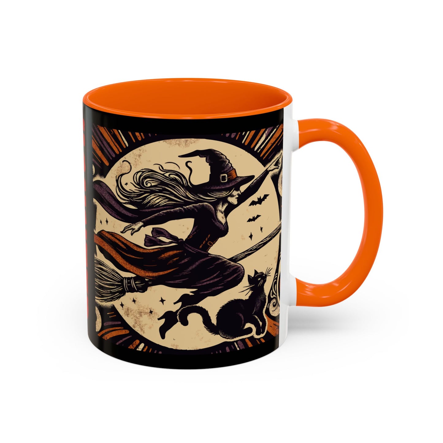 Halloween-Themed Accent Coffee Mug, Coffee Cup for Witch Lovers, Haunted Mug for Spooky Season, Unique Gift for Halloween, Witch Decor
