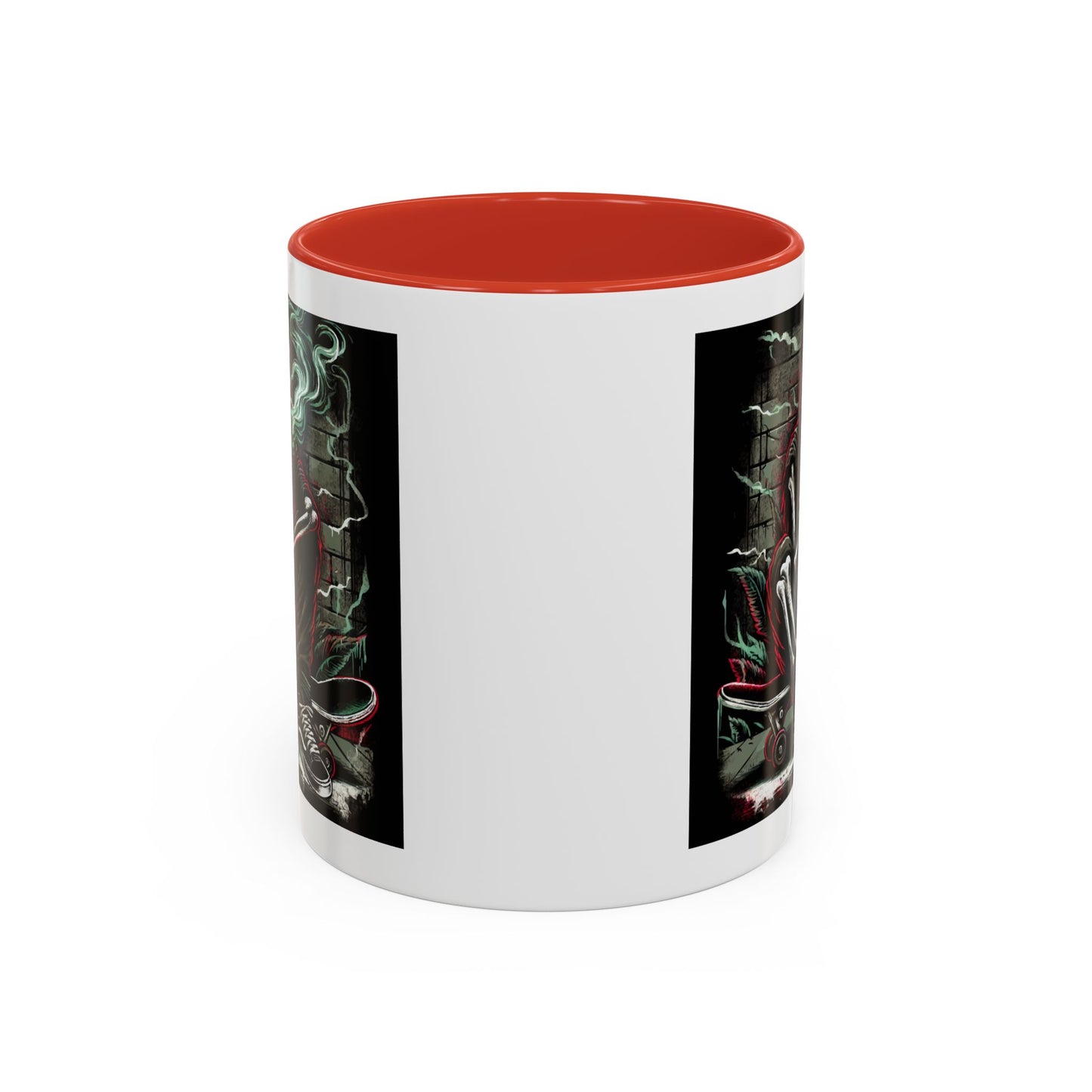 Gothic Skeleton Coffee Mug - Perfect for Halloween Decor, Gift for Skaters, Unique Drinkware, Spooky Vibe, 11 & 15oz Options
