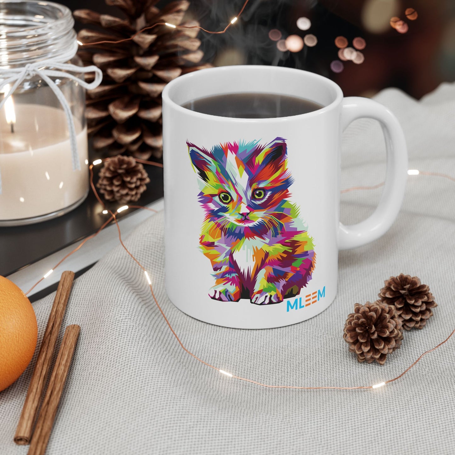 Vibrant Animal Ceramic Mug For Cat Lovers