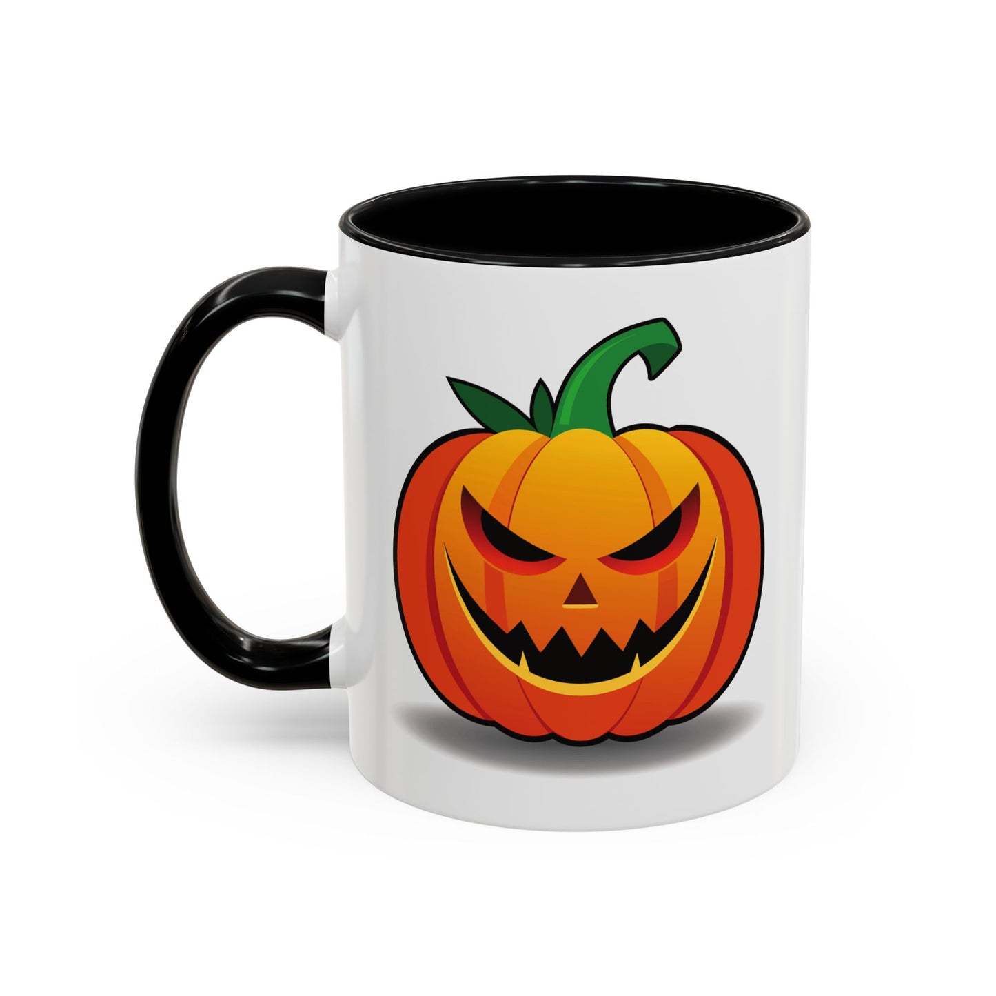 Halloween Pumpkin Accent Mug | Spooky Coffee Cup | Fall Decor | Pumpkin Art | Gift for Halloween Lovers, 11oz, 15oz
