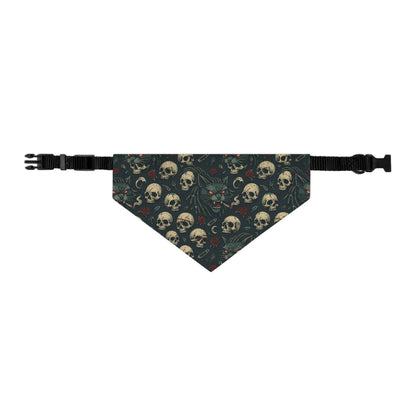 Gothic Pet Bandana, Skull Pattern Dog Accessory, Edgy Dog Fashion, Halloween Pet Wear, Unique Pet Gift