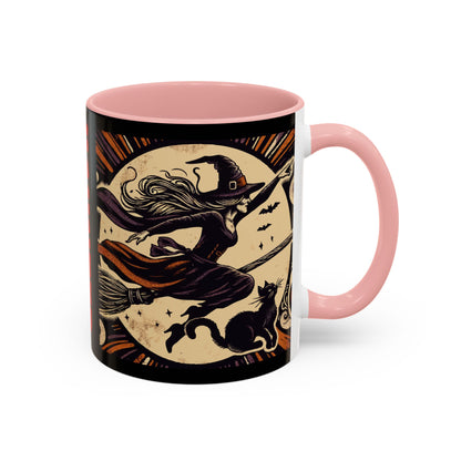 Halloween-Themed Accent Coffee Mug, Coffee Cup for Witch Lovers, Haunted Mug for Spooky Season, Unique Gift for Halloween, Witch Decor