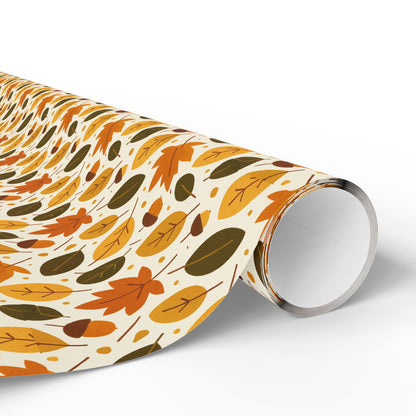 Autumn-Themed Wrapping Paper, Fall Leaves Gift Wrap, Seasonal Gift Wrapping, Eco-Friendly Wrap, Thanksgiving Party Supplies