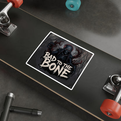 Bad to the Bone Die-Cut Stickers | Edgy Skull Decor, Laptop Decorations, Halloween Party Favors, Punk Aesthetic Accessories, Gift Stickers