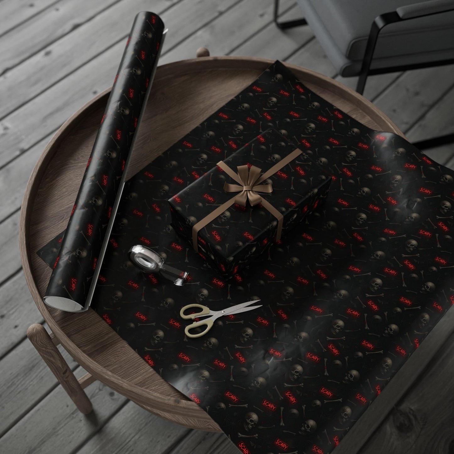 Spooky Halloween Wrapping Paper, Unique Gift Wrap for Halloween, Scary Black and Red Paper, Fun Decorative Wrap, Halloween Party Supplies