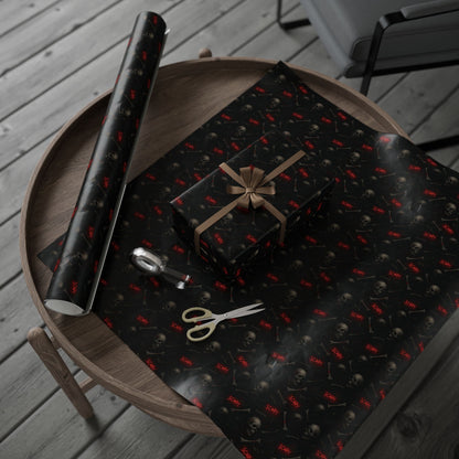 Spooky Halloween Wrapping Paper, Unique Gift Wrap for Halloween, Scary Black and Red Paper, Fun Decorative Wrap, Halloween Party Supplies