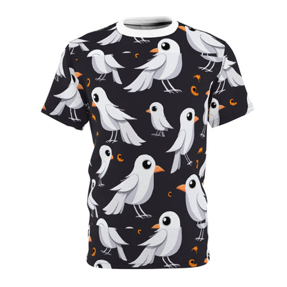 Whimsical Bird Print Unisex Tee, Cute Graphic Shirt, Casual Wear, Gift for Bird Lovers, Summer Style, Fun Everyday Comfort
