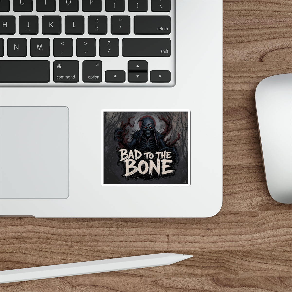 Bad to the Bone Die-Cut Stickers | Edgy Skull Decor, Laptop Decorations, Halloween Party Favors, Punk Aesthetic Accessories, Gift Stickers