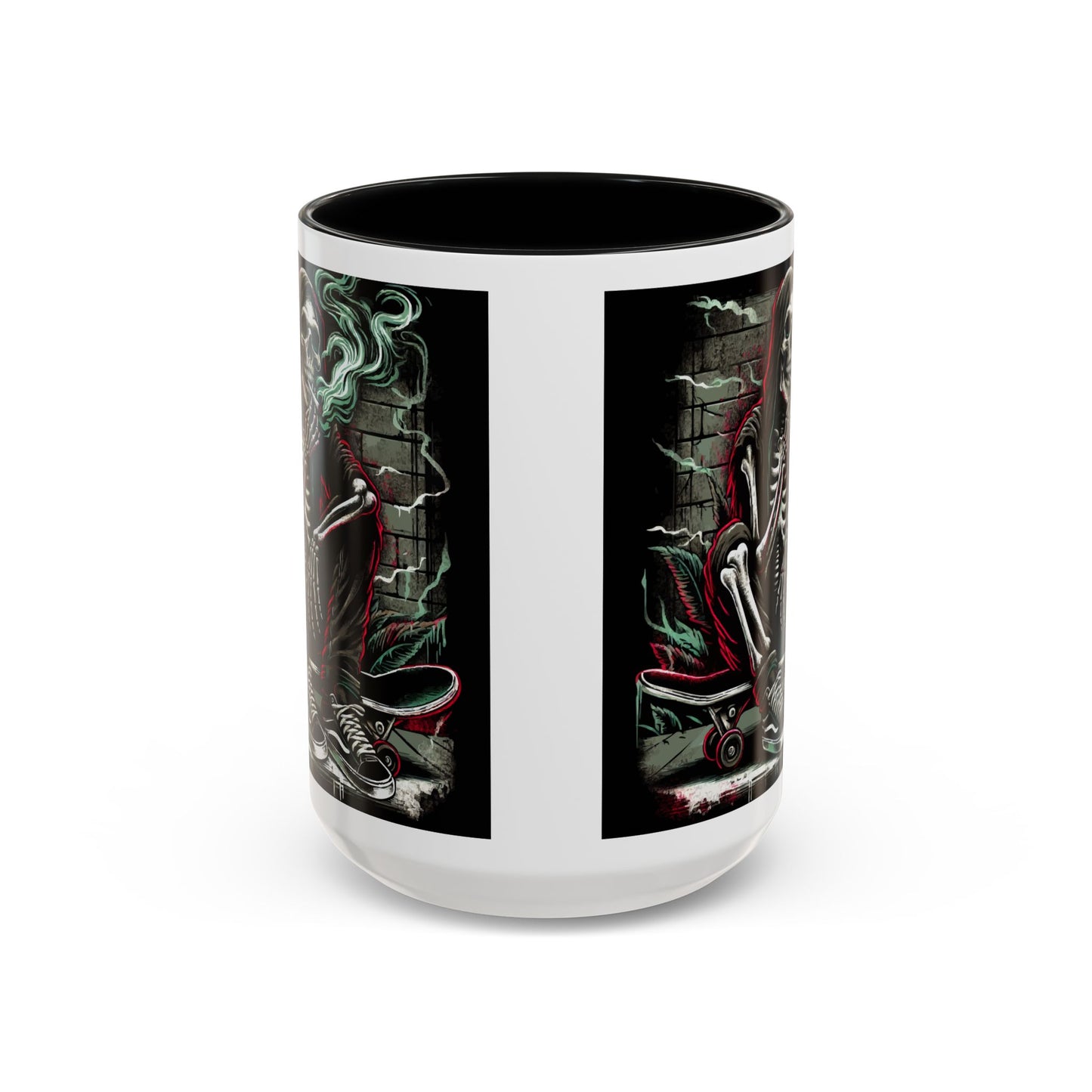 Gothic Skeleton Coffee Mug - Perfect for Halloween Decor, Gift for Skaters, Unique Drinkware, Spooky Vibe, 11 & 15oz Options