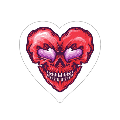 Heart Skull Die-Cut Stickers, Grunge Aesthetic Stickers for Laptop, Water Bottle, Car, Halloween Party Decor, Spooky Gift