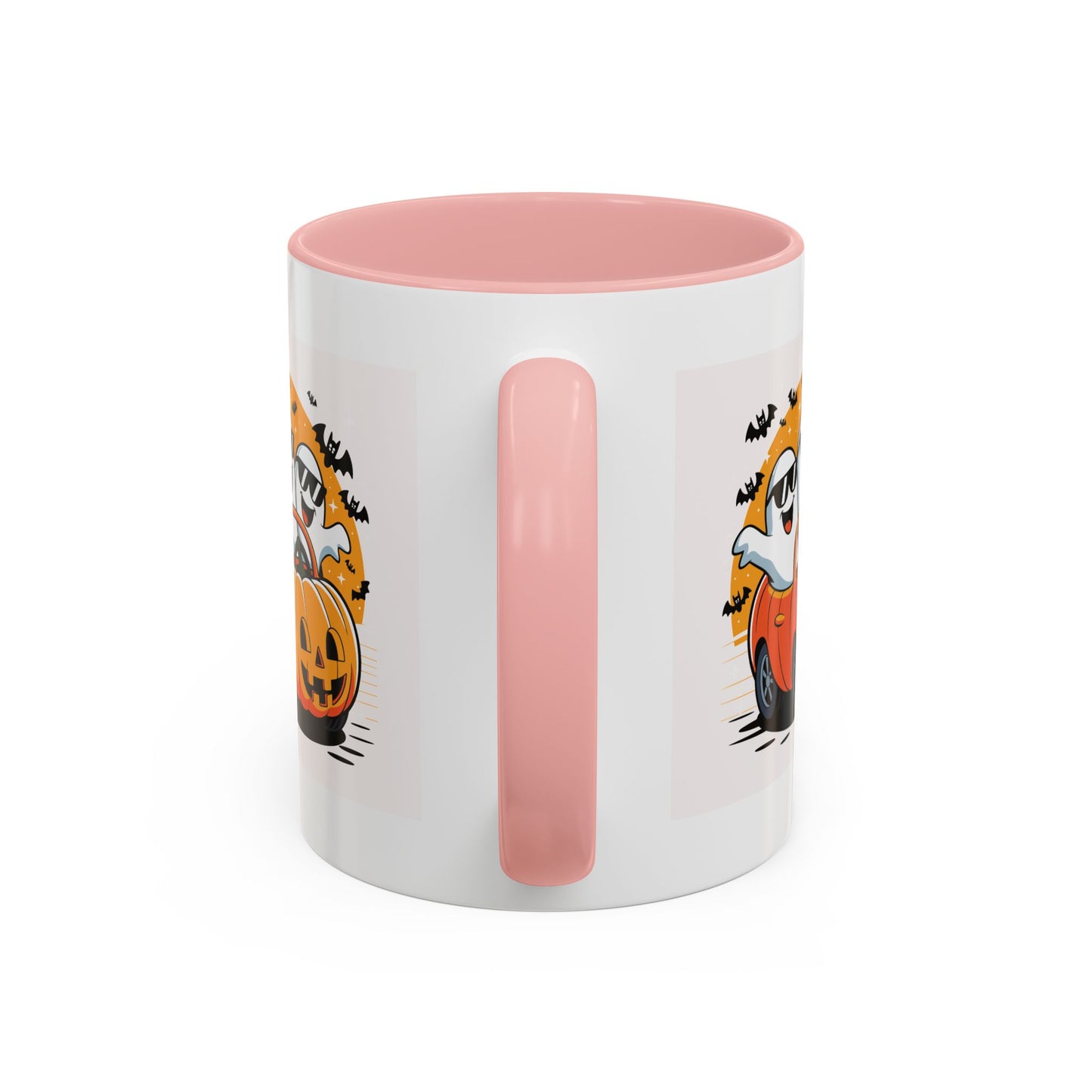 Halloween Ghost Car Coffee Mug, Spooky Mug for Fall, Pumpkin Spice Coffee Cup, Halloween Theme Drinkware, Funny Ghost Mug