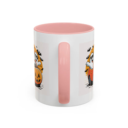 Halloween Ghost Car Coffee Mug, Spooky Mug for Fall, Pumpkin Spice Coffee Cup, Halloween Theme Drinkware, Funny Ghost Mug