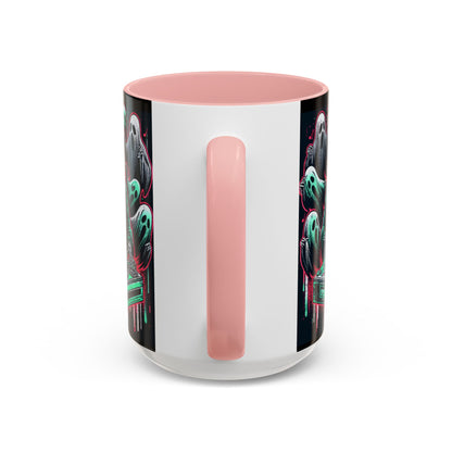 Gothic Coffee Mug, Spooky Mug, Halloween Gift, Ghost-Themed Drinkware, DJ Skull Mug, Music Lover’s Mug