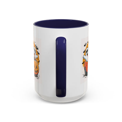 Halloween Ghost Car Coffee Mug, Spooky Mug for Fall, Pumpkin Spice Coffee Cup, Halloween Theme Drinkware, Funny Ghost Mug