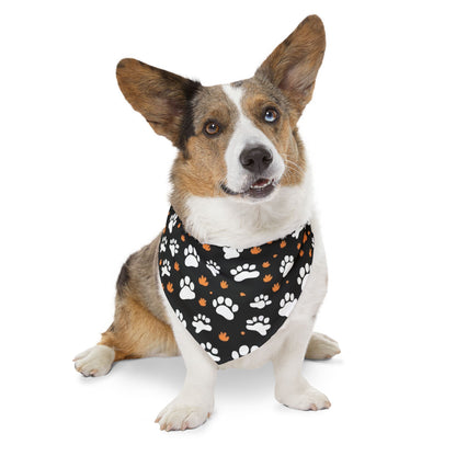 Paw Print Pet Bandana Collar | Cute Dog Accessory for Walks, Parties, Holidays, Pet Lovers Gift, Customizable Pet Apparel