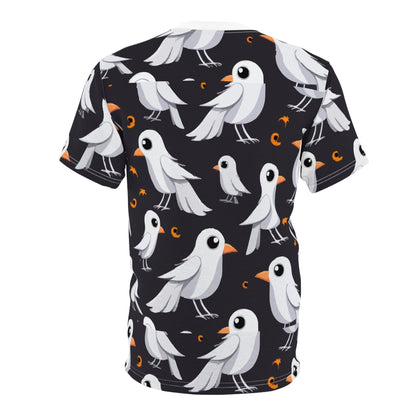 Whimsical Bird Print Unisex Tee, Cute Graphic Shirt, Casual Wear, Gift for Bird Lovers, Summer Style, Fun Everyday Comfort