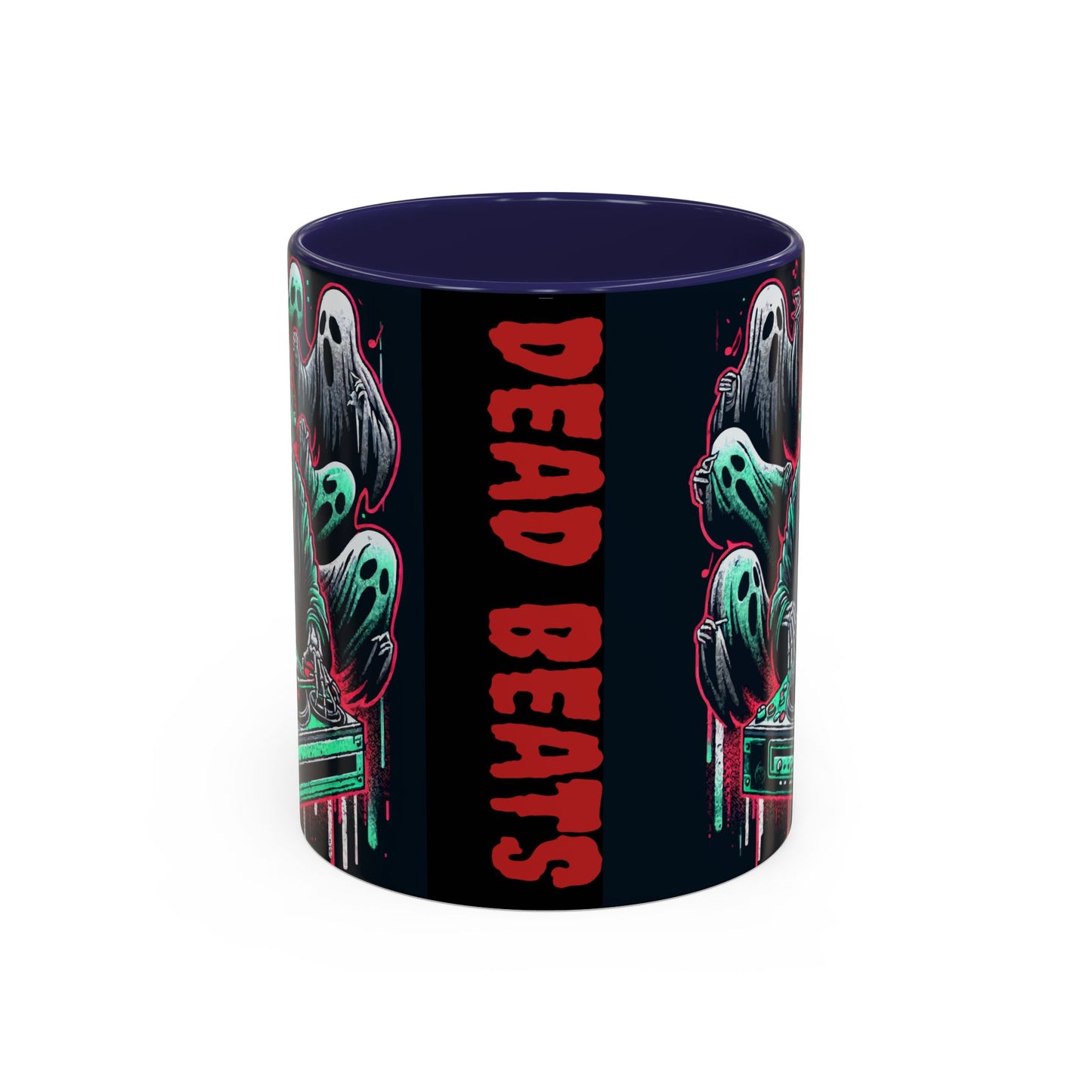 Gothic Coffee Mug, Spooky Mug, Halloween Gift, Ghost-Themed Drinkware, DJ Skull Mug, Music Lover’s Mug