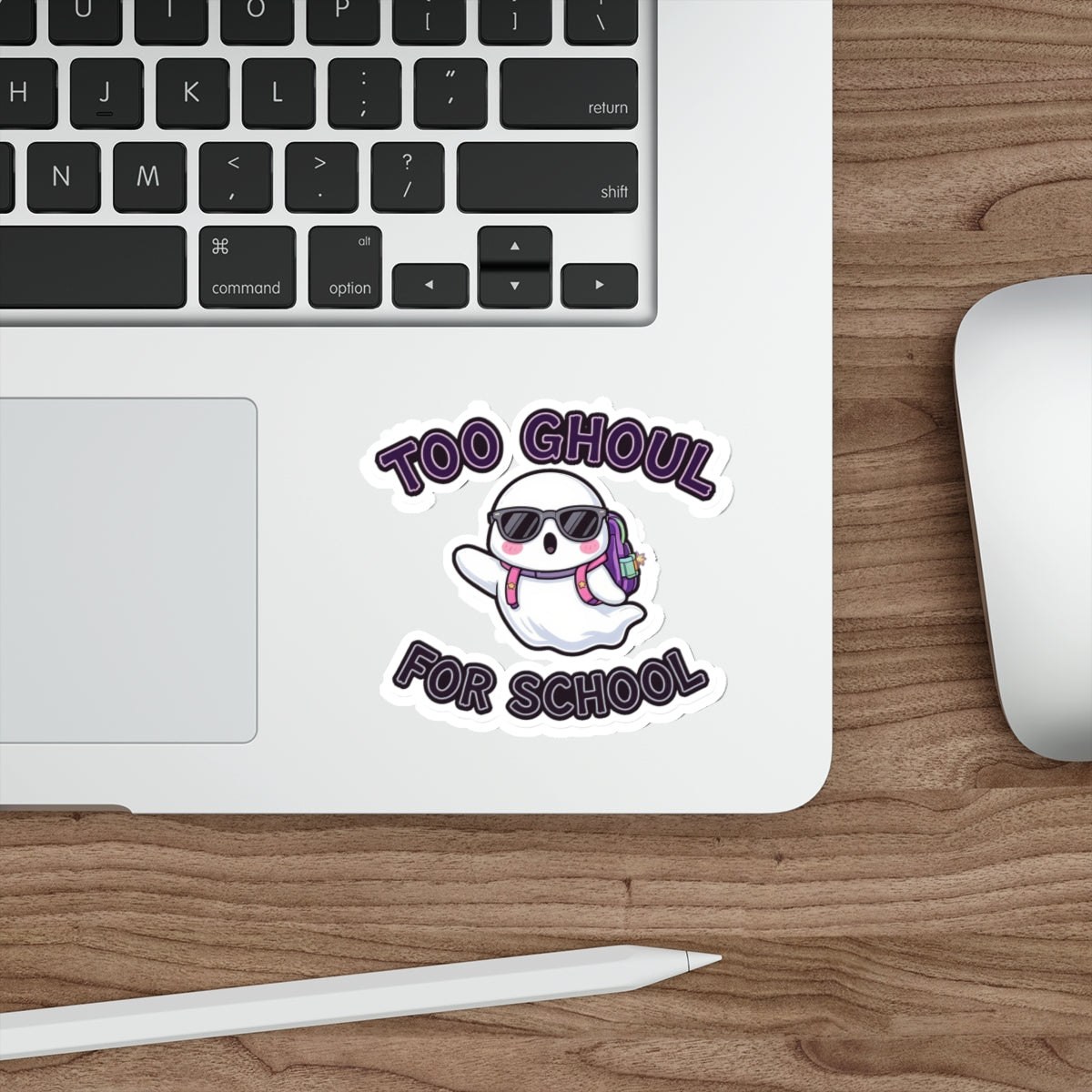 Ghostly School Die-Cut Stickers - Whimsical Decor, Laptop Stickers, Halloween Fun, Cute Back to School Accessories, Spooky Gifts