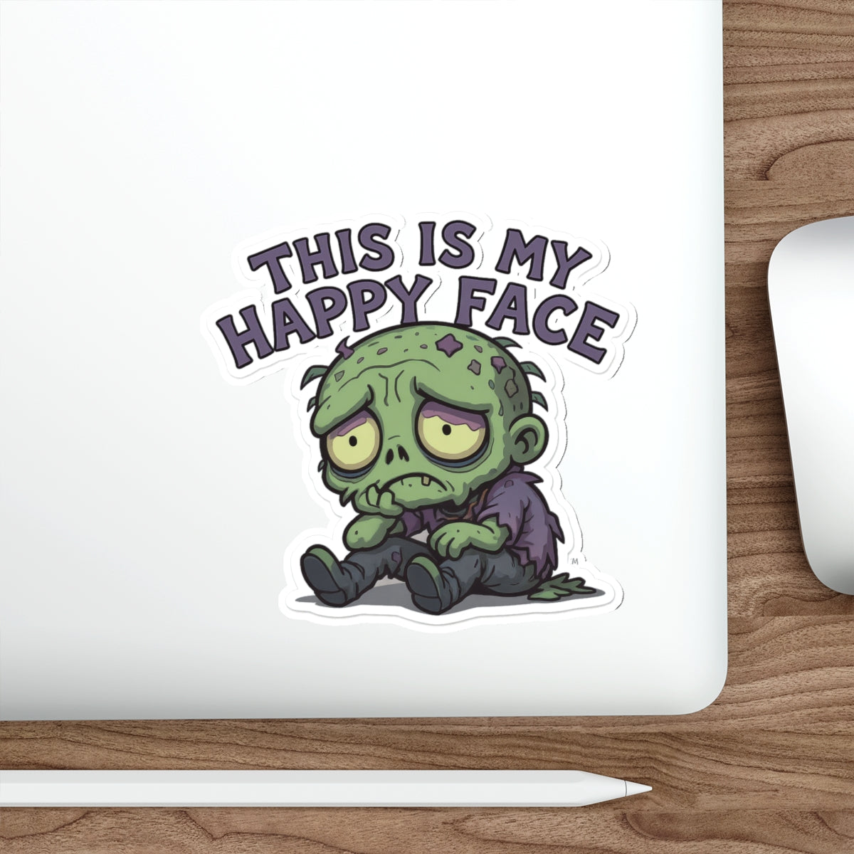 Zombie Humor Die-Cut Stickers - Quirky, Funny Surface Decor for Laptops, Water Bottles, Notebooks, Gifts & Halloween