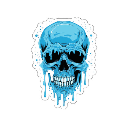 Cool Blue Skull Die-Cut Stickers, Edgy Stickers for Laptop, Car Decals, Halloween Party Decor, Gift for Teens