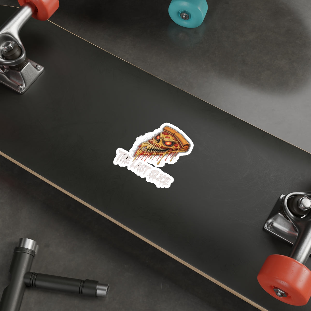 Die-Cut Stickers - The Last Slice, Edgy Vinyl Decals for Laptops, Bicycles, Water Bottles, Unique Gift Idea, Halloween Decor