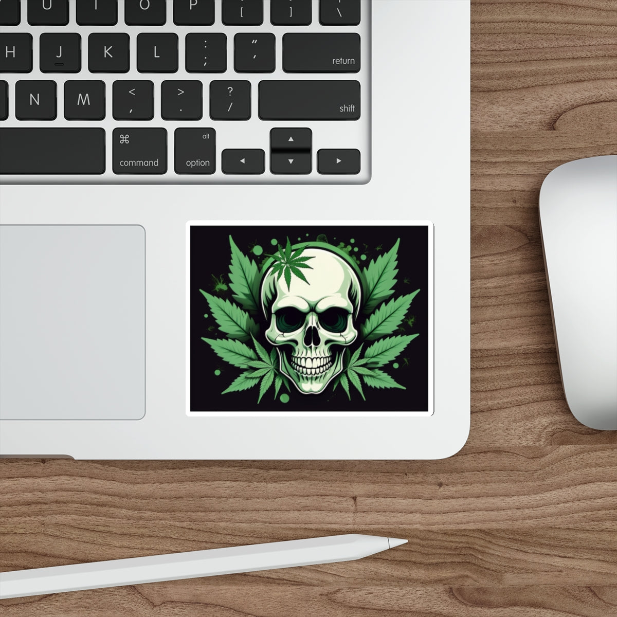Green Skull Die-Cut Stickers, Gothic Decor, Laptop Accessories, Halloween Party Favor, Unique Gifts for Friends