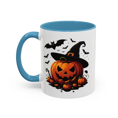 Halloween Pumpkin Accent Coffee Mug – Perfect for Fall, Autumn, Spooky Season, Gift for Coffee Lovers, Home Decor