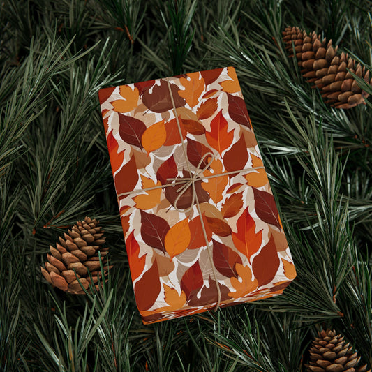 Autumn Leaf Wrapping Paper, Fall Gift Wrap, Eco-Friendly Gift Wrap, Thanksgiving Decor, Seasonal Paper