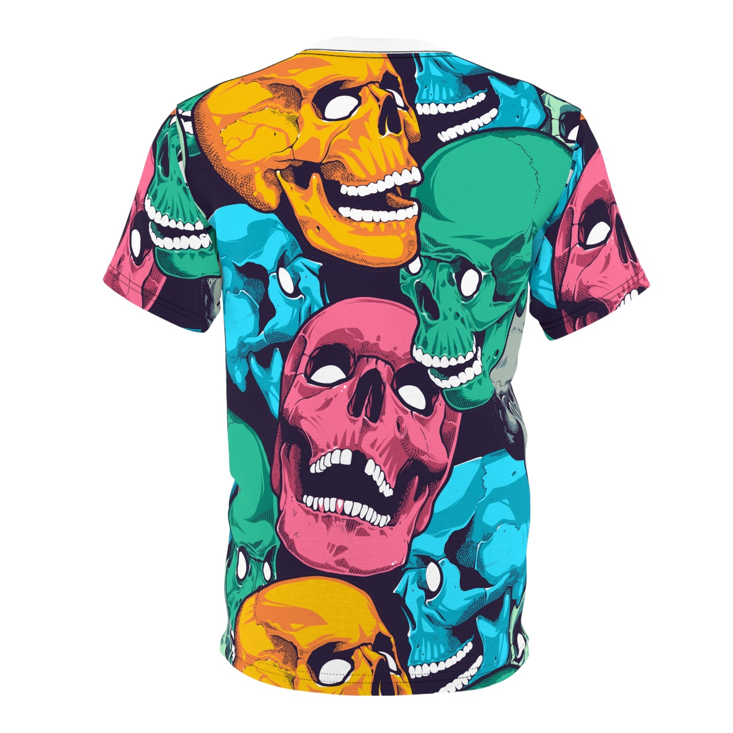 Colorful Skull Graphic Tee, Unisex T-Shirt, Halloween Apparel, Festival Wear, Edgy Street Style, Unique Gift