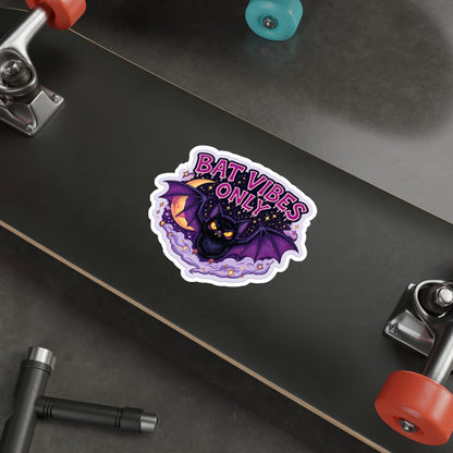 Bat Vibes Only Stickers, Cute Bat Decor, Halloween Stickers, Laptop Décor, Spooky Aesthetic, Gothic Accessories