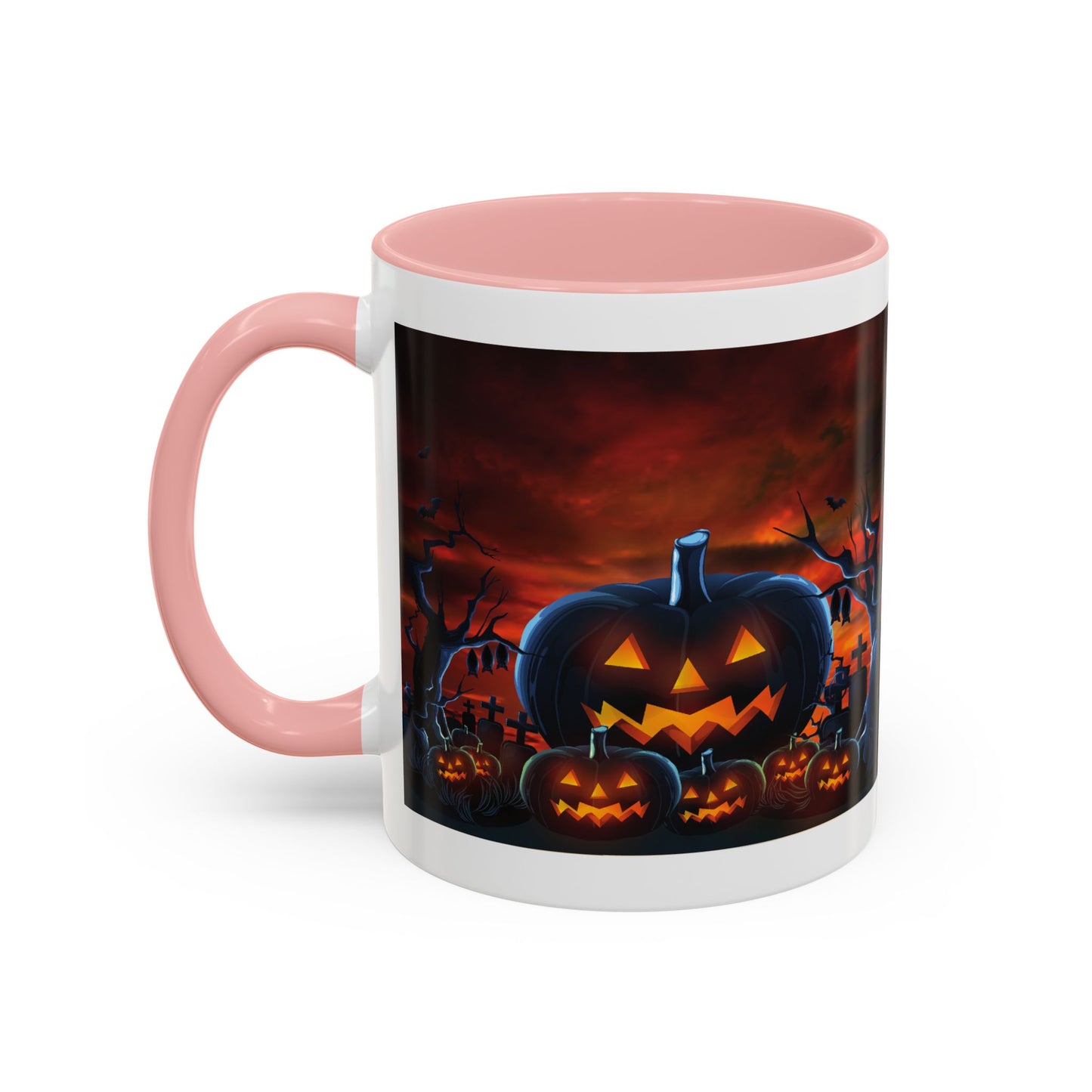 Halloween Pumpkin Accent Mug, Spooky Coffee Cup, Fall Decor, Trick or Treat Gift, Dark Themed Drinkware, Halloween 2023,