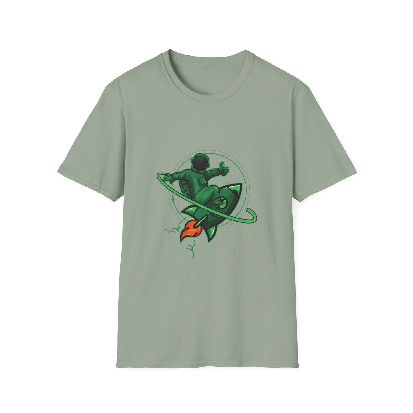 Green Astronaut Flying in Space - Mleem
