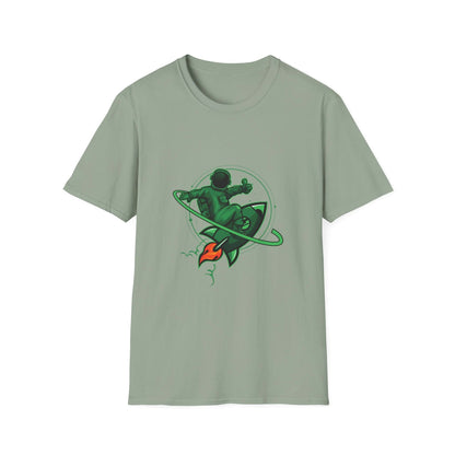Green Astronaut Flying in Space - Mleem