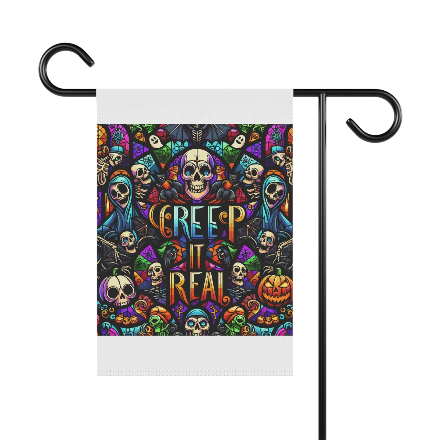 Spooky Garden Flag, Halloween Decor, Creepy Outdoor Banner, Skull Banner, Autumn Decorations, Yard Flag for Halloween